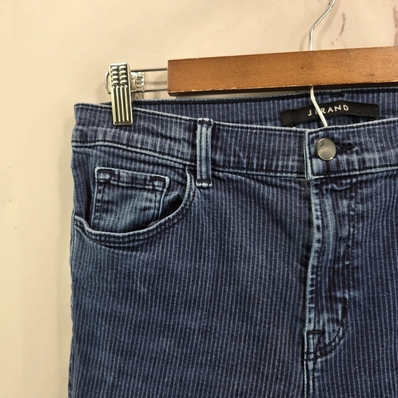 J Brand Jeans Womens 30 Skinny Striped Dark Wash Mid Rise Ruby Breaker - Picture 2 of 13